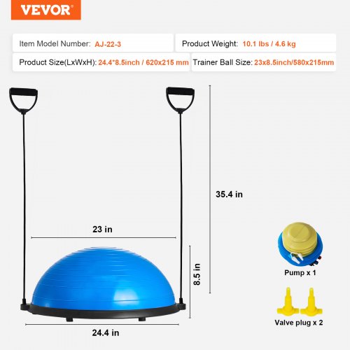Half Exercise Ball Trainer 23 inch Balance Ball Trainer 660lbs Capacity