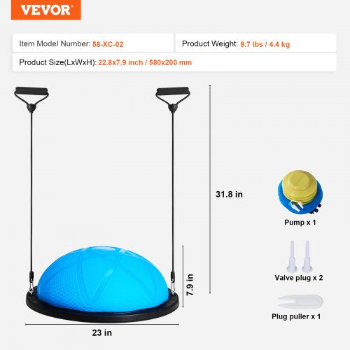 Half Exercise Ball Trainer 23 inch Balance Ball Trainer 660 lbs Capacity