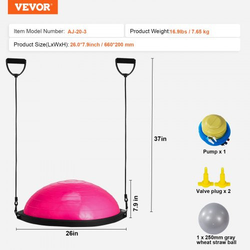 Half Exercise Ball Trainer 26 inch Balance Ball Trainer 1500lbs Capacity