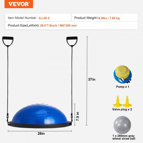 Half Exercise Ball Trainer 26 inch Balance Ball Trainer 1500lbs Capacity