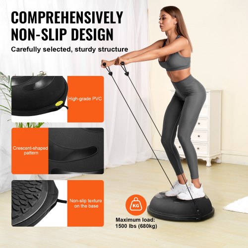 Half Exercise Ball Trainer 26 inch Balance Ball Trainer 1500lbs Capacity