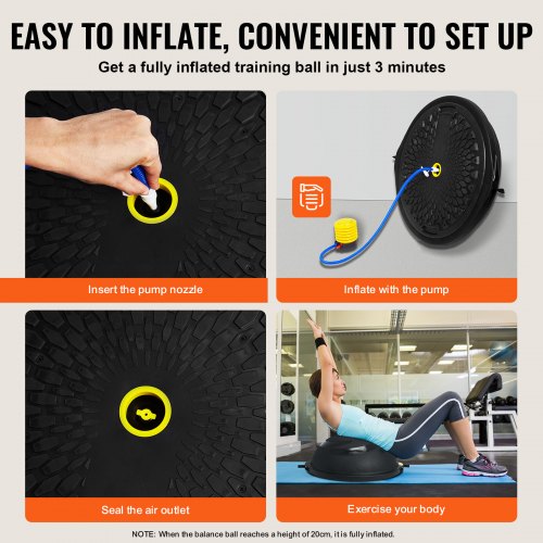 Half Exercise Ball Trainer 26 inch Balance Ball Trainer 1500lbs Capacity