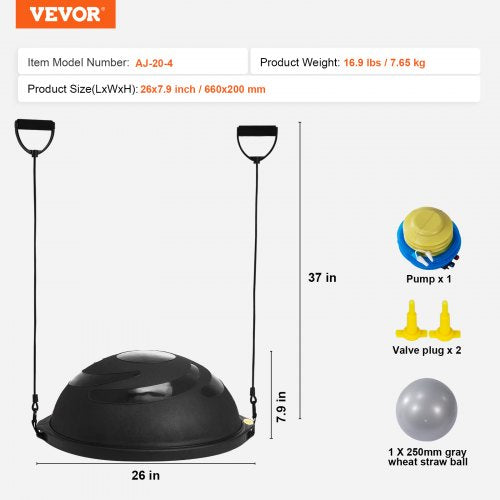 Half Exercise Ball Trainer 26 inch Balance Ball Trainer 1500lbs Capacity