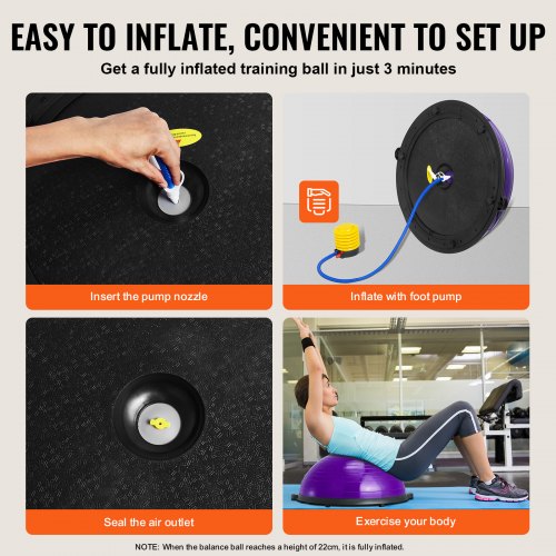 Half Exercise Ball Trainer 23 inch Balance Ball Trainer 660lbs Stability
