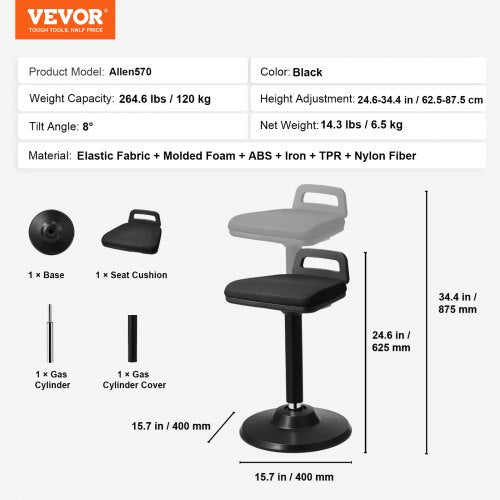 Active Chair with Handle HeightAdjustable 246344 Wobble Chair Made