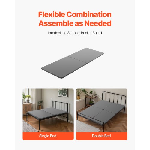 Full Size Bunkie Board 1.5 in Bed Board Slats with 200D Oxford Cloth