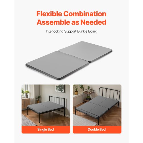 Twin Size Bunkie Board 1.5 in Bed Board Slats with 200D Oxford Cloth