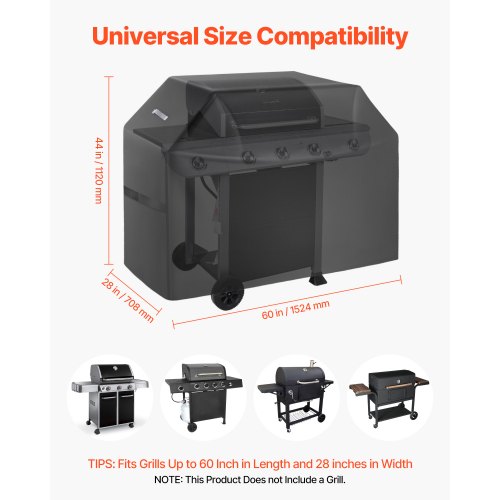 Grill Cover 60 inch BBQ Covers for Outdoor Grills Waterproof Fade