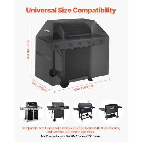 Grill Cover 58 inch BBQ Covers for Outdoor Grills Waterproof Fade
