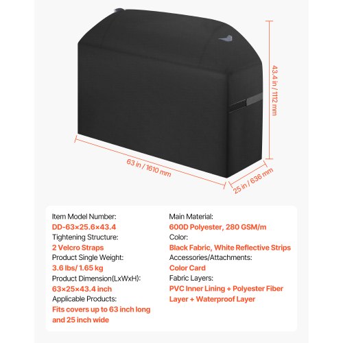 Grill Cover 63 inch BBQ Covers for Outdoor Grills Waterproof Fade