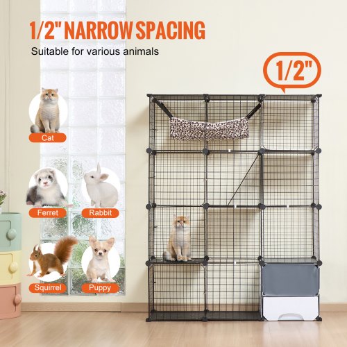 Large 4tier Cat Cage 41 x 14 x 55 Detachable Metal Wire Cat Enclosure