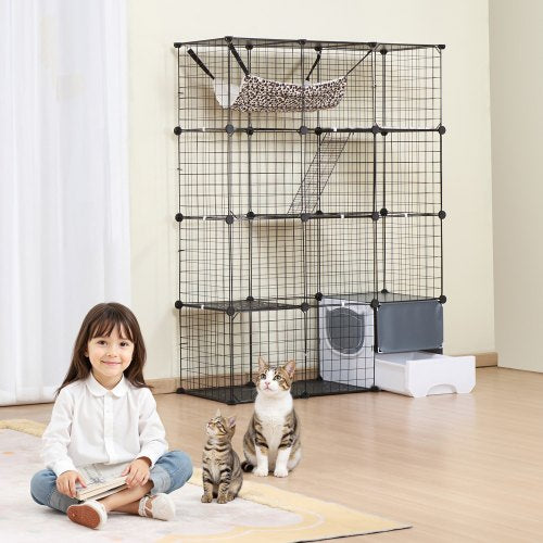 Large 4tier Cat Cage 41 x 14 x 55 Detachable Metal Wire Cat Enclosure