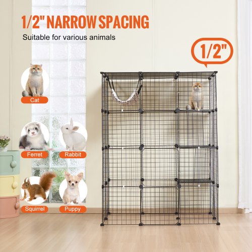 Large 4tier Cat Cage 41 x 28 x 55 Detachable Metal Wire Cat Enclosure