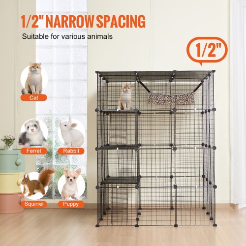 Large 4tier Cat Cage 41 x 41 x 55 Detachable Metal Wire Cat Enclosure