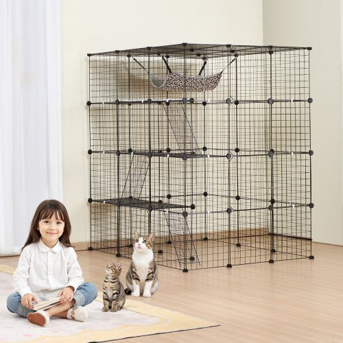 Large 4tier Cat Cage 41 x 41 x 55 Detachable Metal Wire Cat Enclosure