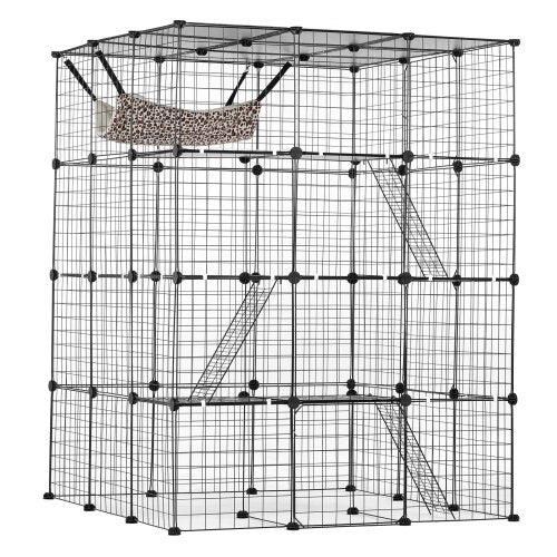 Large 4tier Cat Cage 41 x 41 x 55 Detachable Metal Wire Cat Enclosure