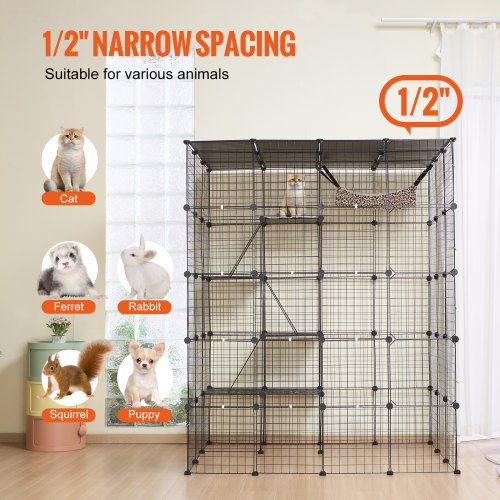 Large 4tier Cat Cage 54 x 41 x 69 Detachable Metal Wire Cat Enclosure
