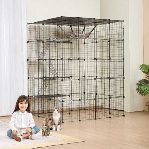 Large 4tier Cat Cage 54 x 41 x 69 Detachable Metal Wire Cat Enclosure