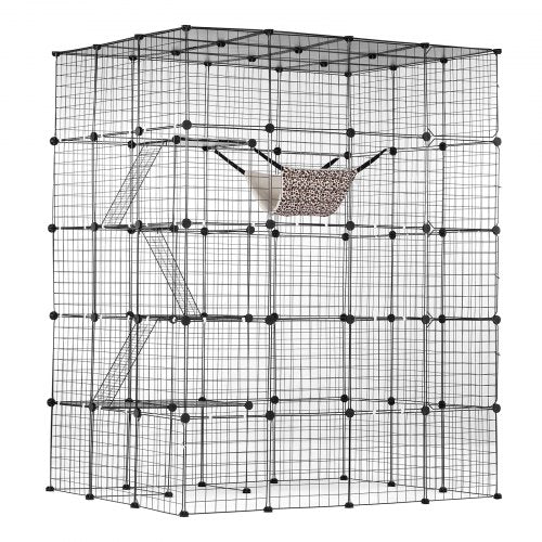 Large 4tier Cat Cage 54 x 41 x 69 Detachable Metal Wire Cat Enclosure