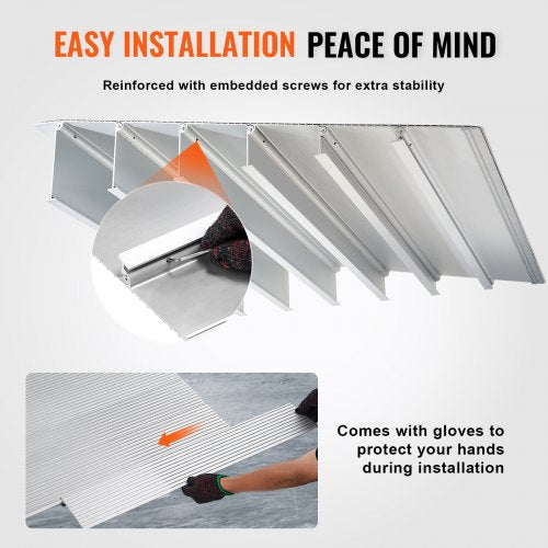 Door Threshold Ramp 1 Rise 800 lbs Load Capacity Door Ramp for Wheelchairs
