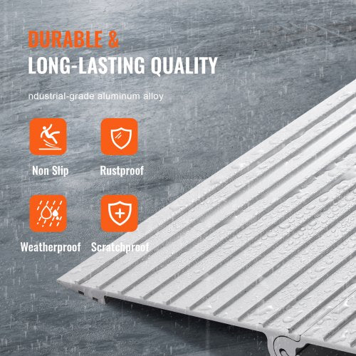 Door Threshold Ramp 1 Rise 800 lbs Load Capacity Door Ramp for Wheelchairs