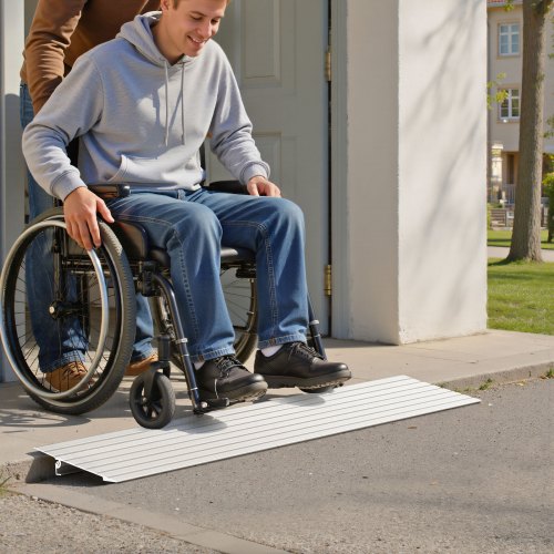 Door Threshold Ramp 1 inch Rise Aluminum Alloy Threshold Ramp Rated 800