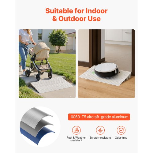Door Threshold Ramp 4 inch Rise Aluminum Alloy Threshold Ramp Rated 800