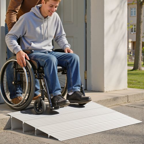 Door Threshold Ramp 4 inch Rise Aluminum Alloy Threshold Ramp Rated 800