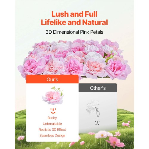 3D Flower Wall Panel 12 PCS 15 x 15 inch Artificial Floral Wall Background