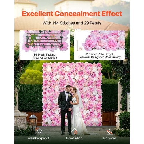 3D Flower Wall Panel 12 PCS 15 x 15 inch Artificial Floral Wall Background
