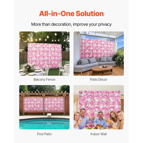 3D Flower Wall Panel 12 PCS 15 x 15 inch Artificial Floral Wall Background