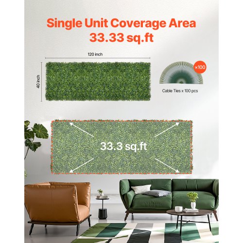 Artificial Grass Wall Panels 40 x 120 inch Milan Grass Greenery Boxwood