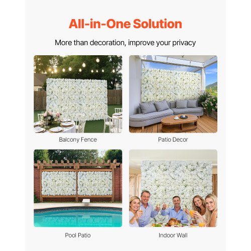 3D Flower Wall Panel 24 PCS 15 x 15 inch Artificial Floral Wall Background