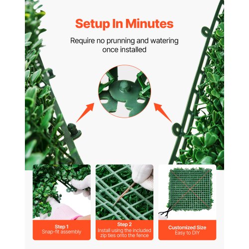 Artificial Grass Wall Panels 8 PCS 20 x 20 inch 3D Combination Greenery