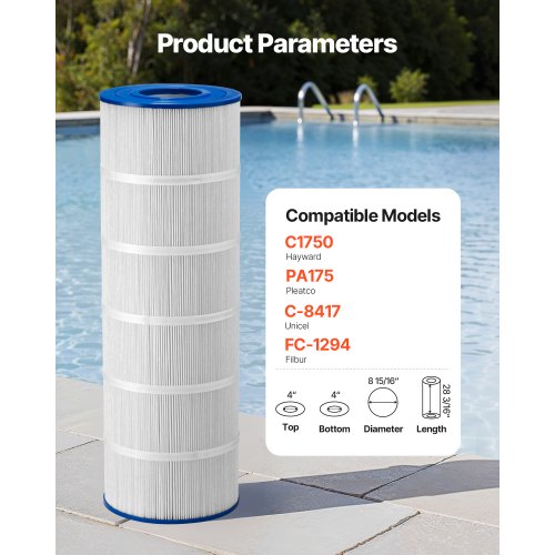 Pool Filter Cartridge 175 Sq Ft Spa Hot Tub Filter Cartridge Replacement