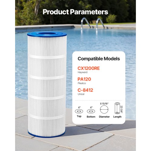 Pool Filter Cartridge 120 Sq Ft Spa Hot Tub Filter Cartridge Replacement