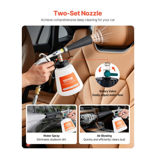 Car Cleaning Gun 692 Bar HighPressure Air Blow Gun with 2 Set Nozzles