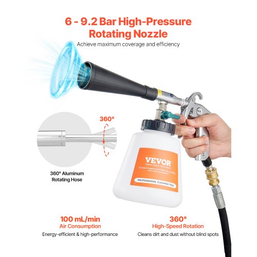 Car Cleaning Gun 692 Bar HighPressure Air Blow Gun with 2 Set Nozzles