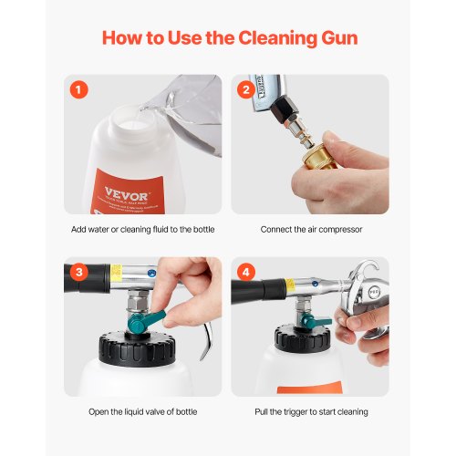 Car Cleaning Gun 692 Bar HighPressure Air Blow Gun with 2 Set Nozzles