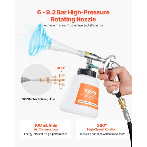 Car Cleaning Gun 692 Bar HighPressure Air Blow Gun with 2 Set Nozzles