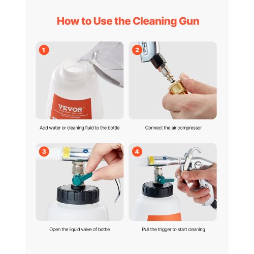 Car Cleaning Gun 692 Bar HighPressure Air Blow Gun with 2 Set Nozzles