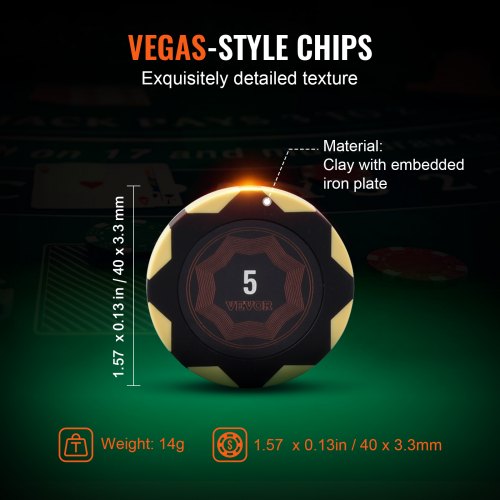 Poker Chip Set 500Piece Poker Set Complete Poker Playing Game Set with Carrying