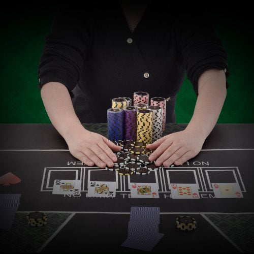 Poker Chip Set 500Piece Poker Set Complete Poker Playing Game Set with Carrying