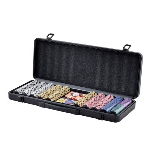 Poker Chip Set 500Piece Poker Set Complete Poker Playing Game Set with Carrying