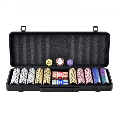 Poker Chip Set 500Piece Poker Set Complete Poker Playing Game Set with Carrying
