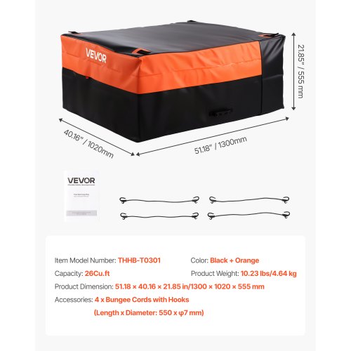 Truck Bed Cargo Bag Waterproof 840D PVC 5118 x 4016 x 2185 in 26 Cubic