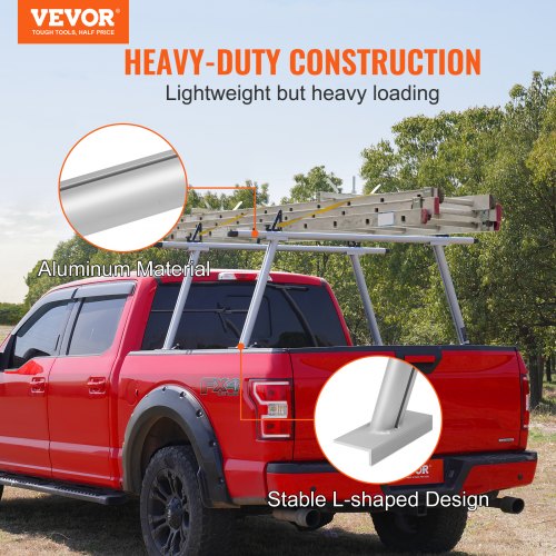 Truck Rack 800 lbs Capacity 71x32 Aluminum Ladder Rack for Truck with 8