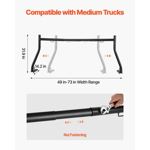Truck Ladder Rack 4973 in Width Extendable Universal Cargo Rack Heavy