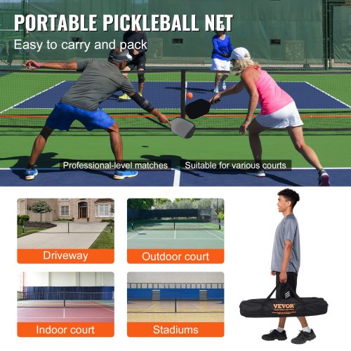 Pickleball Net Set 22FT Regulation Size Portable Pickleball System with Bags