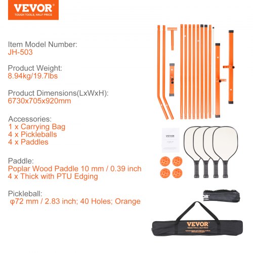 Pickleball Net Set 22FT Regulation Size Portable Pickleball System